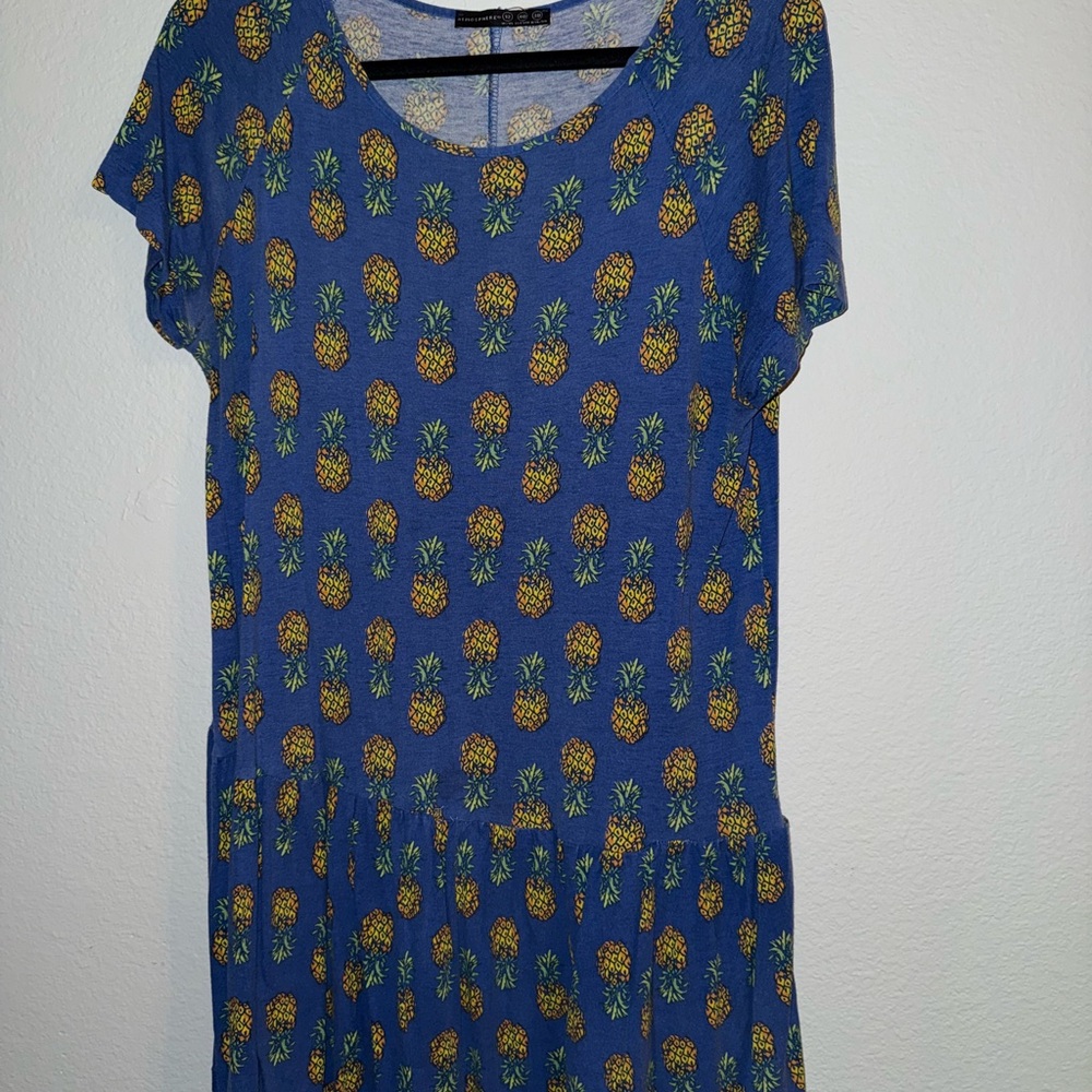 Blue sundress with Pineapple Print